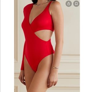 New No Tags - MARIKA VERA
Frances One-shoulder Cutout Jersey Thong Bodysuit (XS)